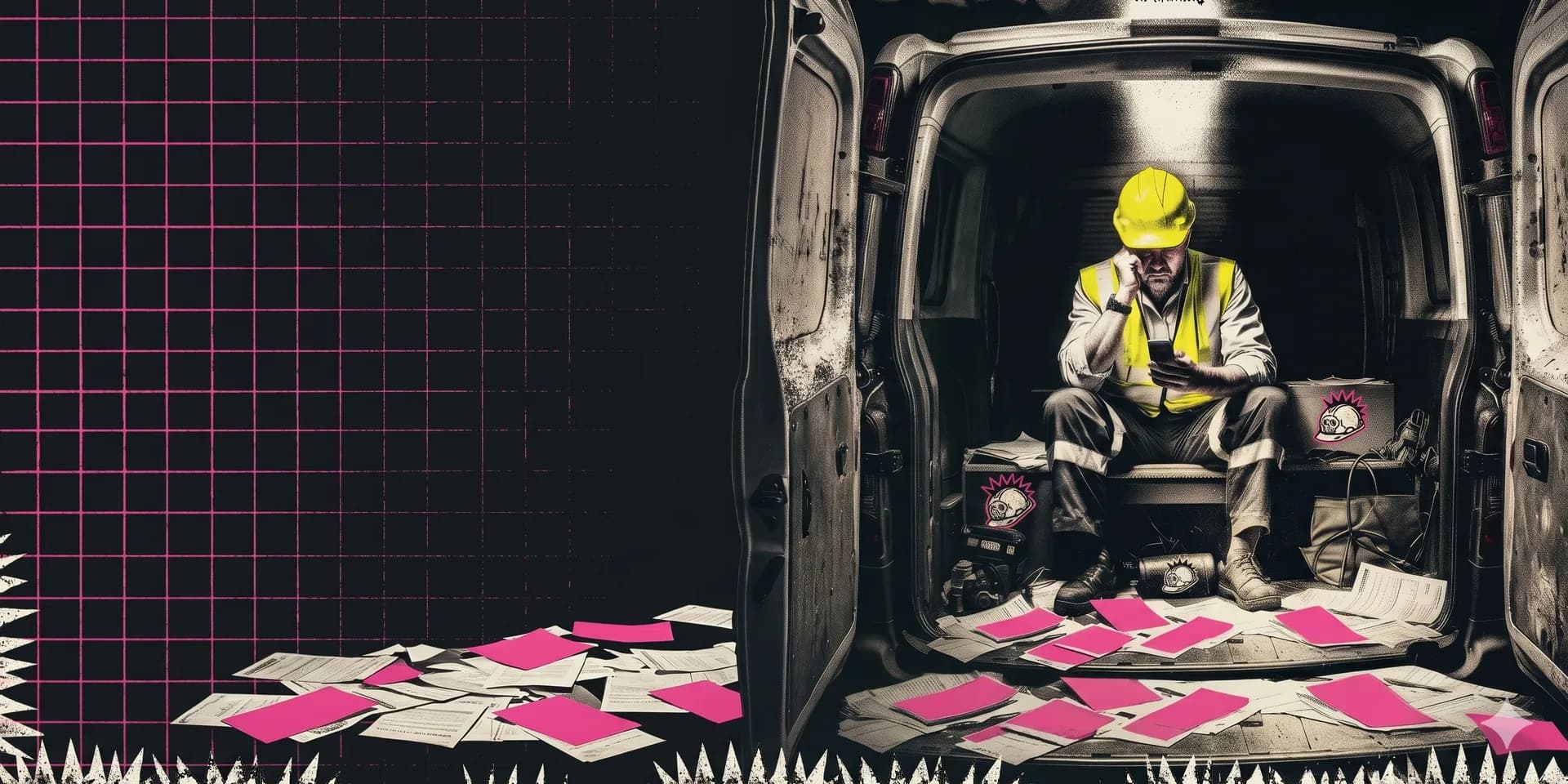 Tradesperson in high-vis — HighVis marketing for tradespeople
