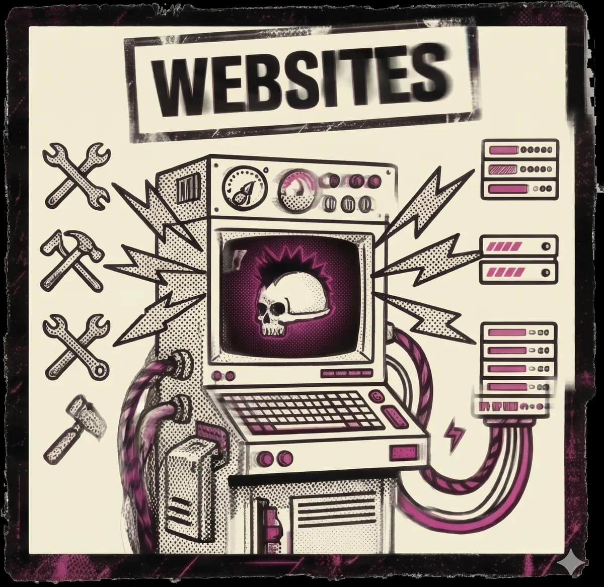 Punk-style website design mockup