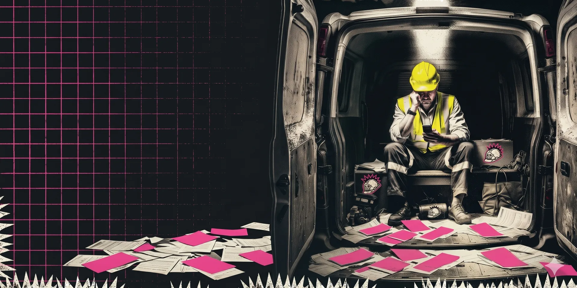 AI Receptionist — punk style illustration